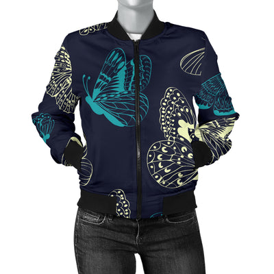 Monarch Butterfly Pattern Print Design 01 Women's Bomber Jacket