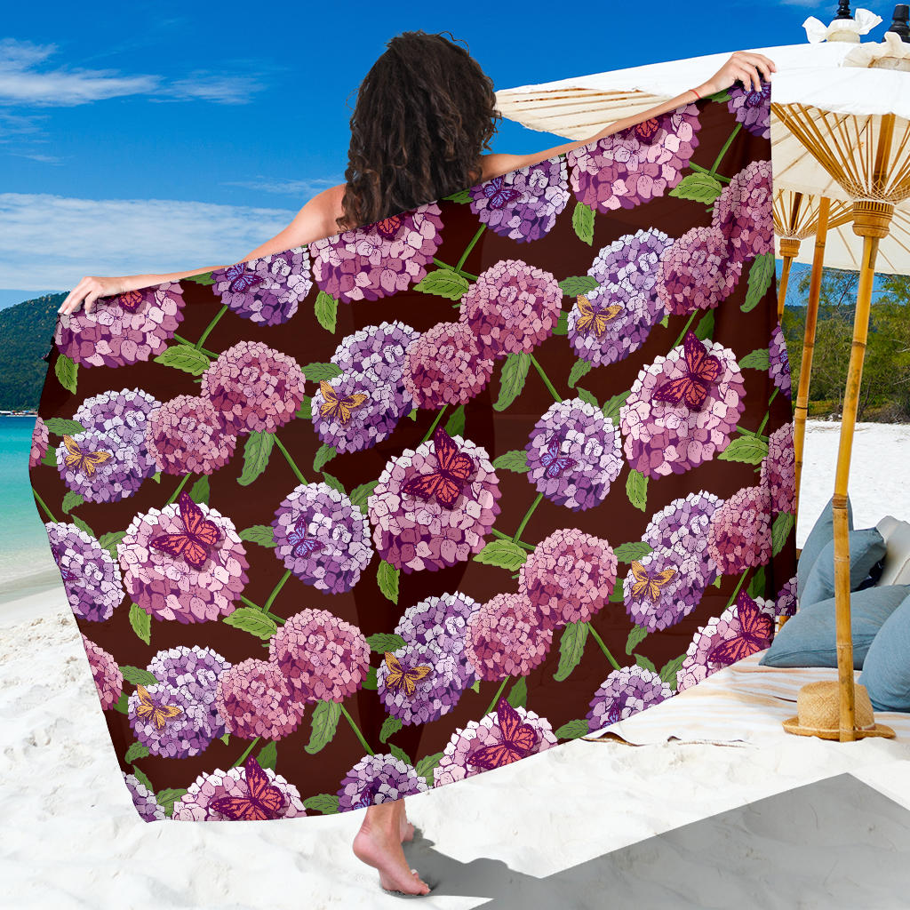 Hydrangea Pattern Print Design HD08 Sarong Pareo Wrap