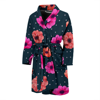 Anemone Pattern Print Design AM08 Men Bathrobe