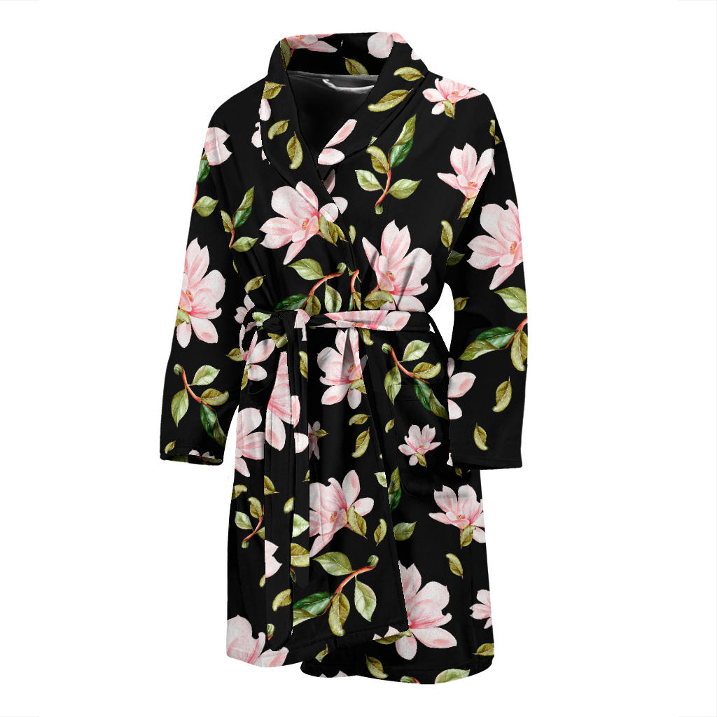 Magnolia Pattern Print Design MAG01 Men Bathrobe