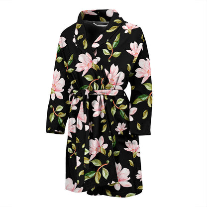 Magnolia Pattern Print Design MAG01 Men Bathrobe