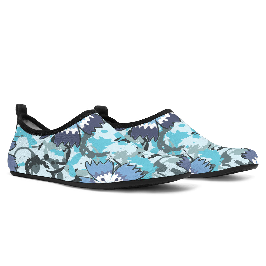 Carnations Pattern Print Design CN04 Aqua Water Shoes
