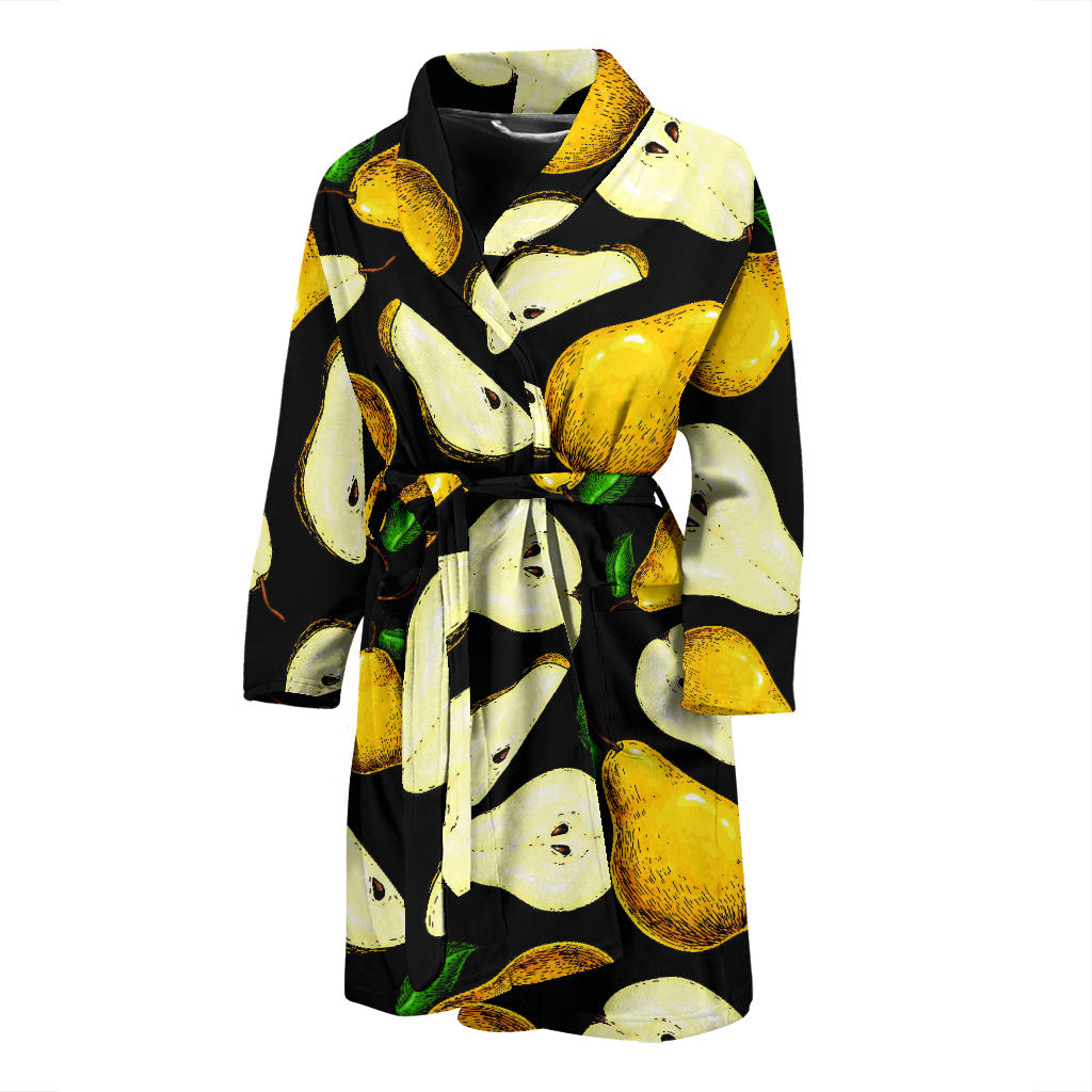 Pear Pattern Print Design PE01 Men Bathrobe