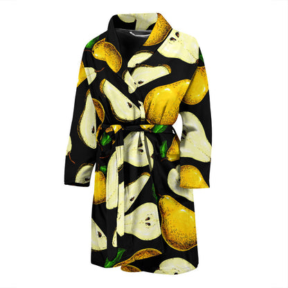 Pear Pattern Print Design PE01 Men Bathrobe