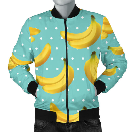 Banana Pattern Print Design BA02 Men Bomber Jacket