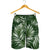 White Green Tropical Palm Leaves Mens Shorts