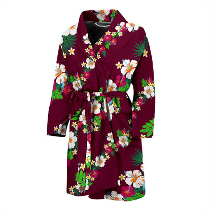 Hawaiian Themed Pattern Print Design H06 Men Bathrobe