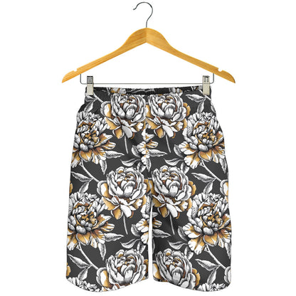 Peony Pattern Print Design PE06 Mens Shorts