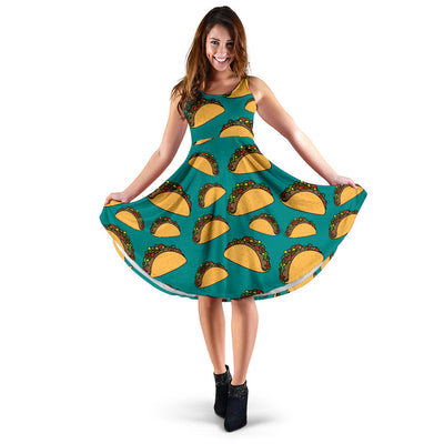 Taco Pattern Print Design TC07 Midi Dress