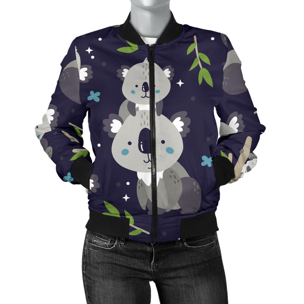 Koala Pattern Print Design 04 Women's Bomber Jacket
