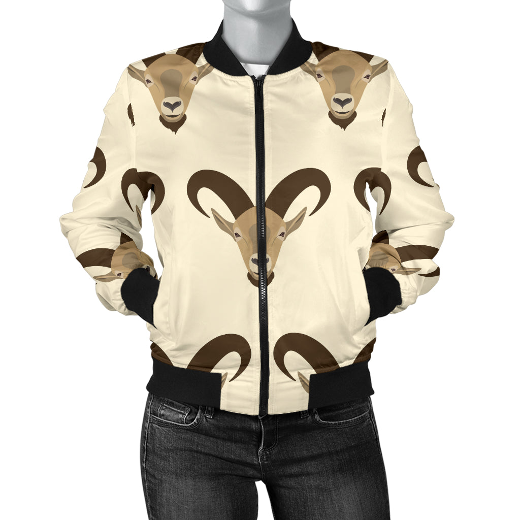 Goat Pattern Print Design 01 Women's Bomber Jacket
