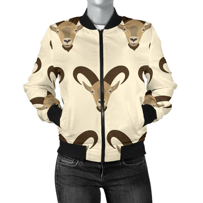 Goat Pattern Print Design 01 Women's Bomber Jacket