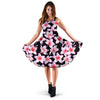 Pink Plumeria Pattern Print Design PM09 Midi Dress