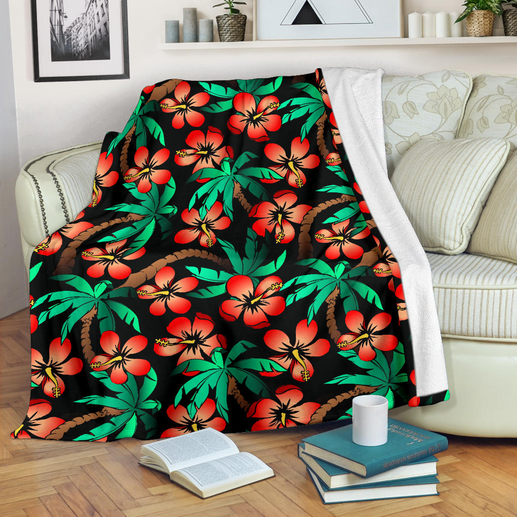 Hawaiian Themed Pattern Print Design H022 Fleece Blanket