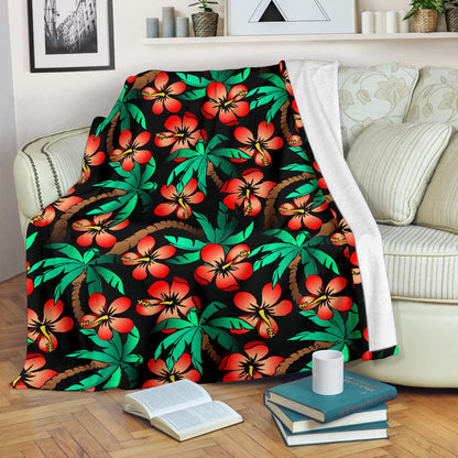 Hawaiian Themed Pattern Print Design H022 Fleece Blanket
