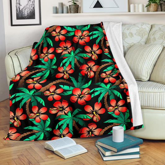 Hawaiian Themed Pattern Print Design H022 Fleece Blanket