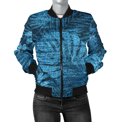 Jean Tropical Pattern Print Design 04 Women's Bomber Jacket
