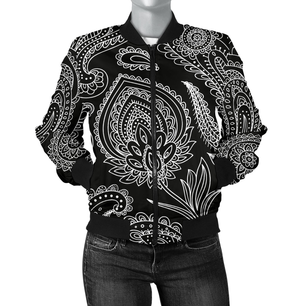 Paisley Pattern Print Design A04 Women's Bomber Jacket