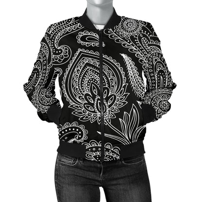 Paisley Pattern Print Design A04 Women's Bomber Jacket