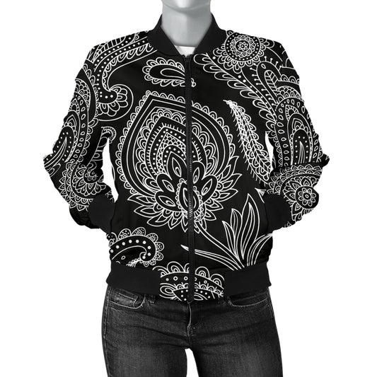 Paisley Pattern Print Design A04 Women's Bomber Jacket