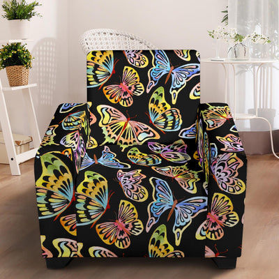 Butterfly Water Color Rainbow Armchair Slipcover