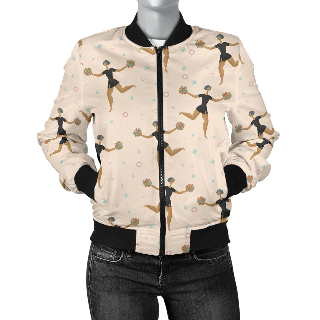 Cheerleader Pattern Print Design 03 Women's Bomber Jacket