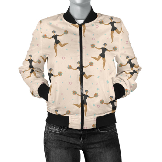 Cheerleader Pattern Print Design 03 Women's Bomber Jacket