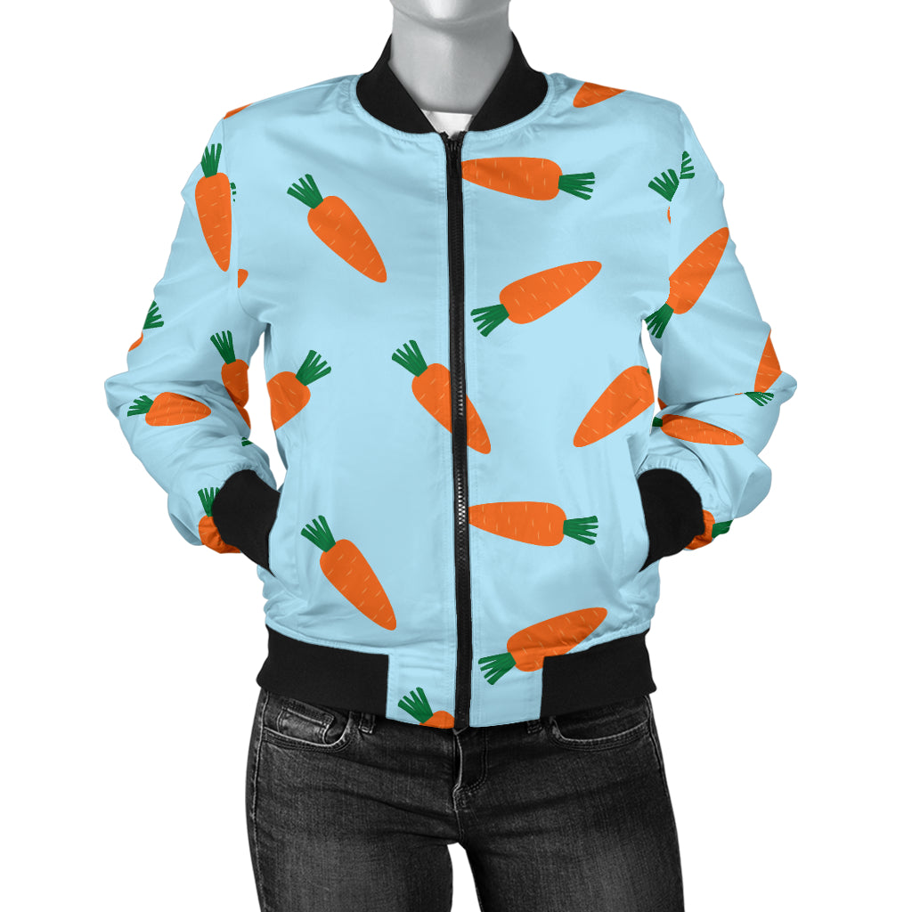 Carrot Pattern Print Design 03 Women's Bomber Jacket