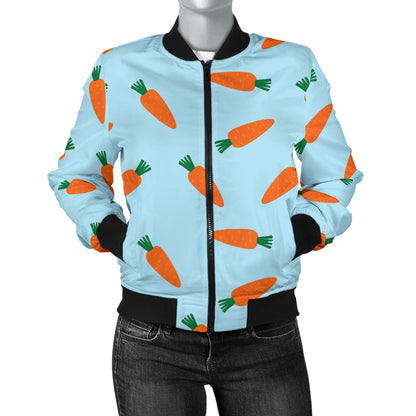 Carrot Pattern Print Design 03 Women's Bomber Jacket