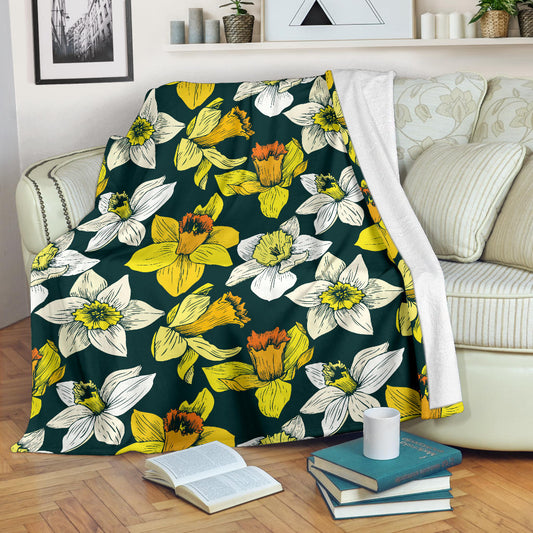 Daffodils Pattern Print Design DF02 Fleece Blanket