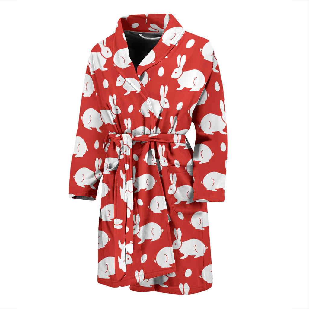 Rabbit Pattern Print Design RB017 Men Bathrobe