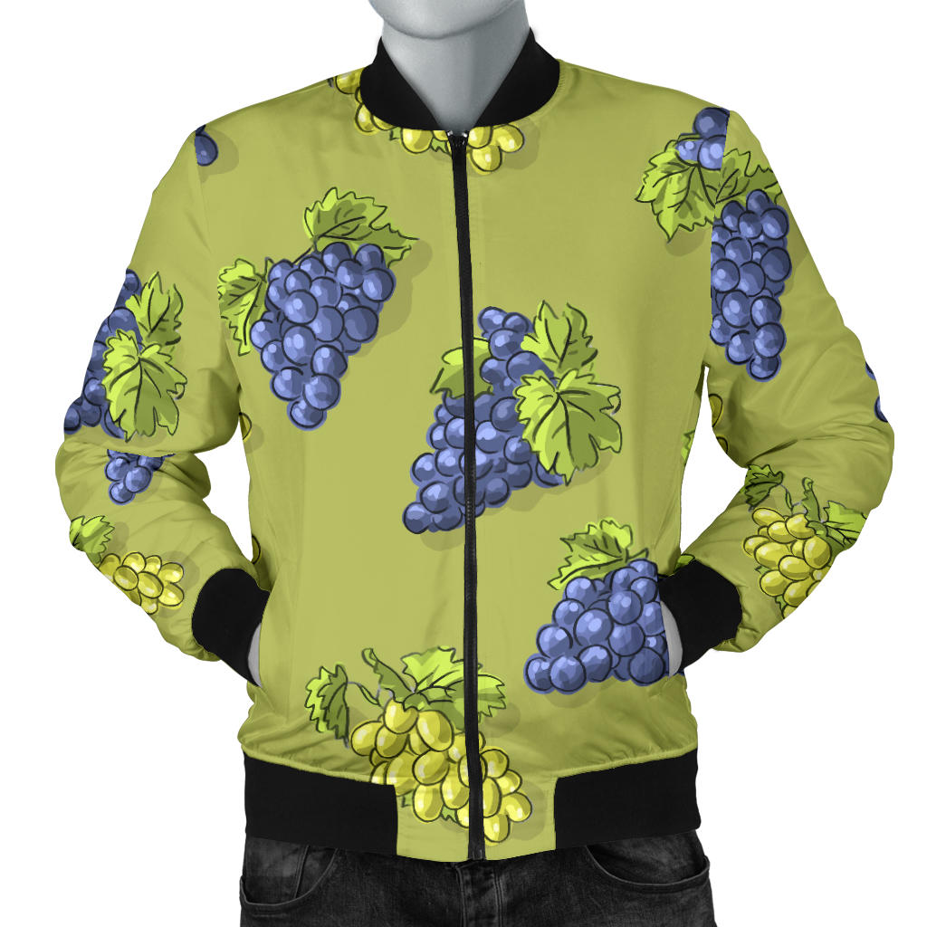 Grape Pattern Print Design GP08 Men Bomber Jacket