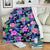 Neon Hibiscus Pattern Print Design HB016 Fleece Blanket