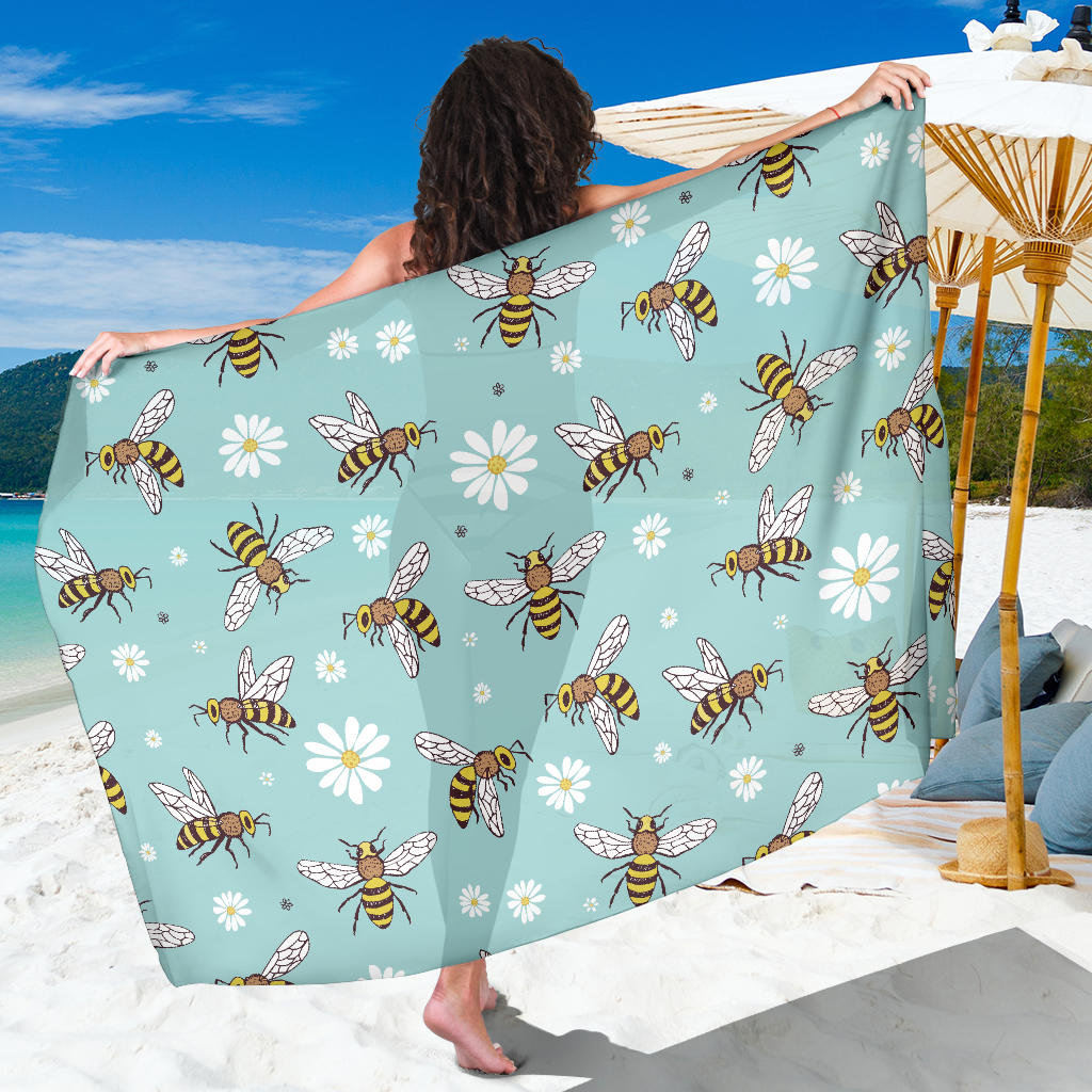 Bee Pattern Print Design BEE010 Sarong Pareo Wrap