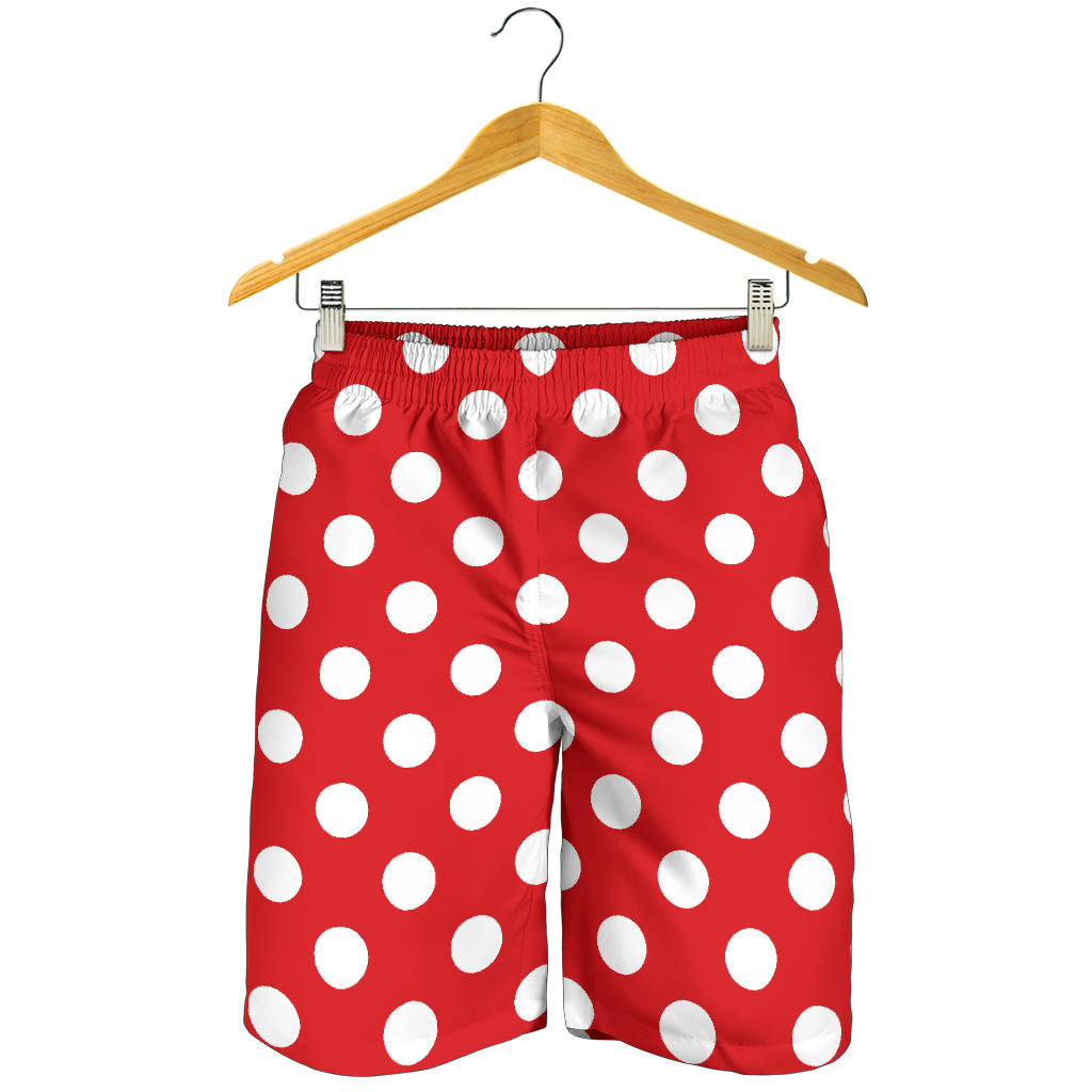 Polka Dot Red Pattern Print Design 04 Mens Shorts