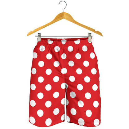 Polka Dot Red Pattern Print Design 04 Mens Shorts