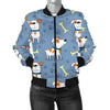 Bull Terriers Pattern Print Design 04 Women's Bomber Jacket