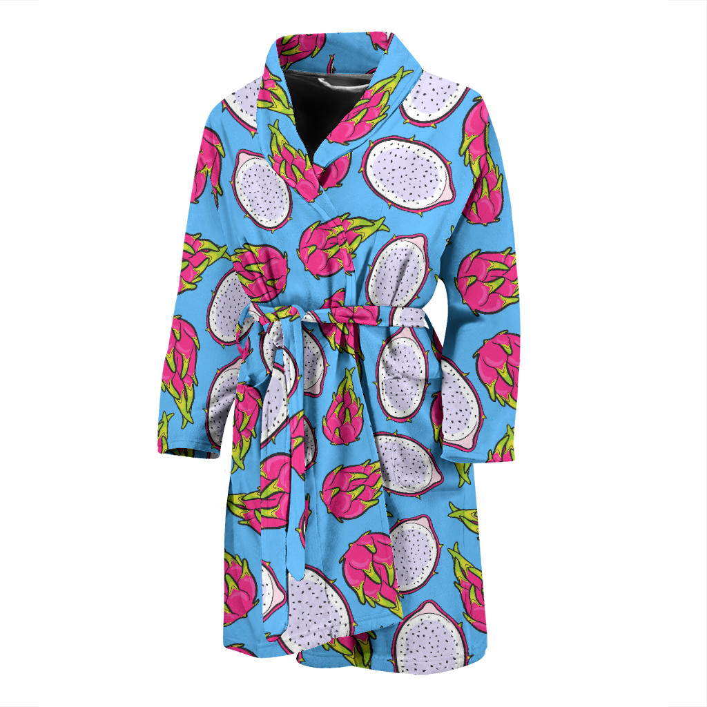 Dragonfruit Pattern Print Design DF04 Men Bathrobe