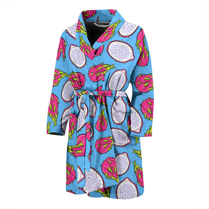Dragonfruit Pattern Print Design DF04 Men Bathrobe