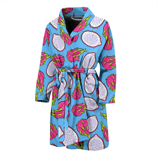 Dragonfruit Pattern Print Design DF04 Men Bathrobe