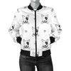 Bull Terriers Pattern Print Design 06 Women's Bomber Jacket