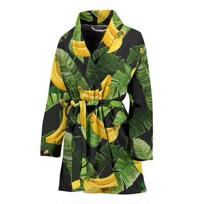 Banana Pattern Print Design BA01 Women Bathrobe