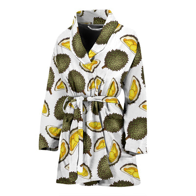 Durian Pattern Print Design DR03 Women Bathrobe