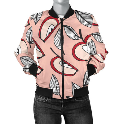 Apple Pattern Print Design AP04 Women Bomber Jacket