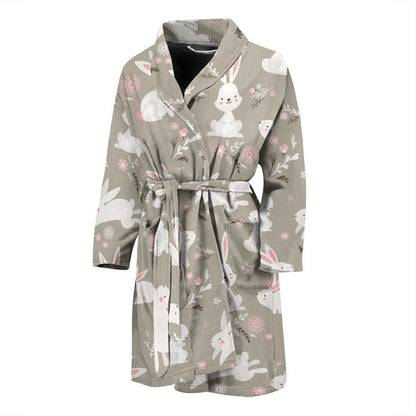 Rabbit Pattern Print Design RB03 Men Bathrobe