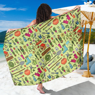 Gardening Pattern Print Design G02 Sarong Pareo Wrap