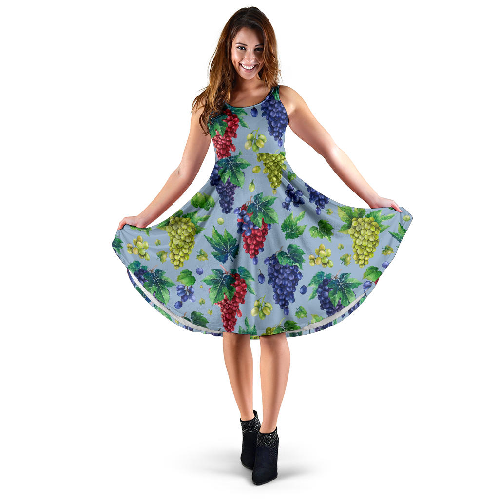 Grape Pattern Print Design GP06 Midi Dress