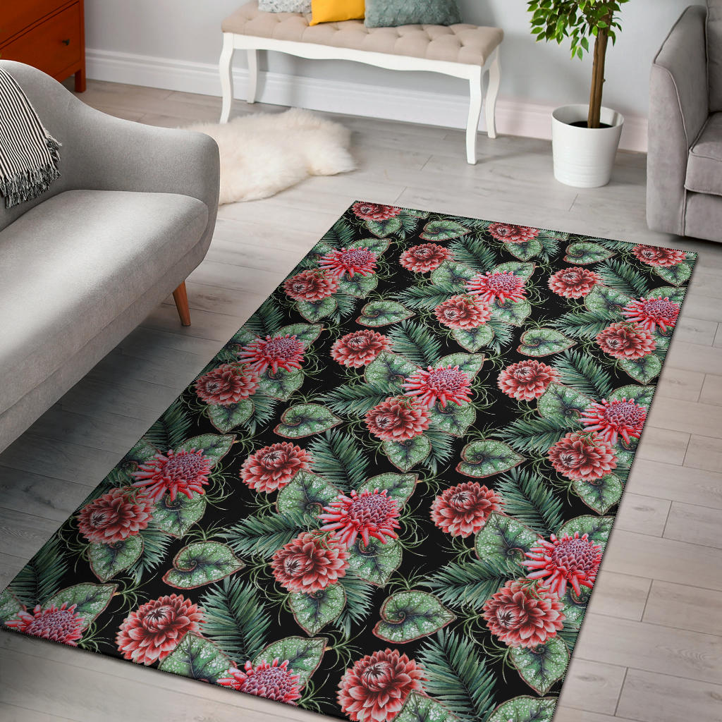 Dahlia Pattern Print Design DH06 Area Rugs