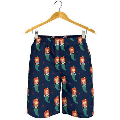 Mermaid Girl Pattern Print Design 01 Mens Shorts
