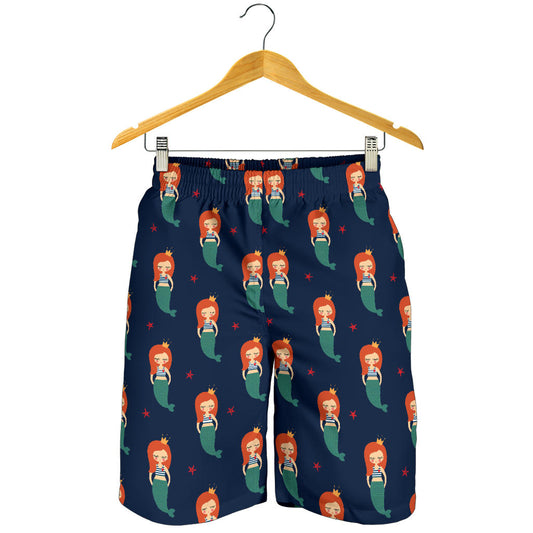 Mermaid Girl Pattern Print Design 01 Mens Shorts